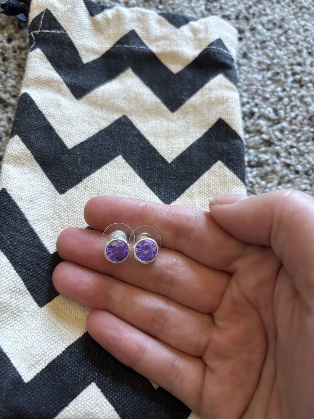 Purple Crystal Stud Earrings - Women Jewelry